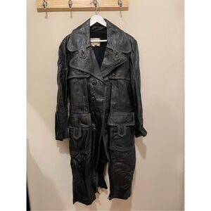 Women's Black Leather Coat